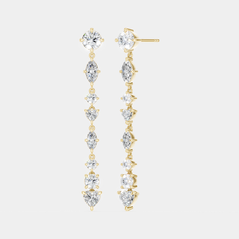 Noho mixed shape statement drop earrings in 18ct yellow gold 
