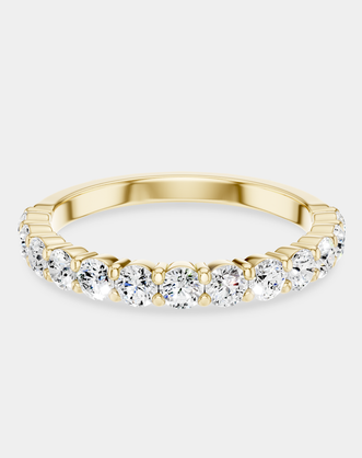 Paddington 2.4mm round brilliant half set wedding band in 18ct yellow gold