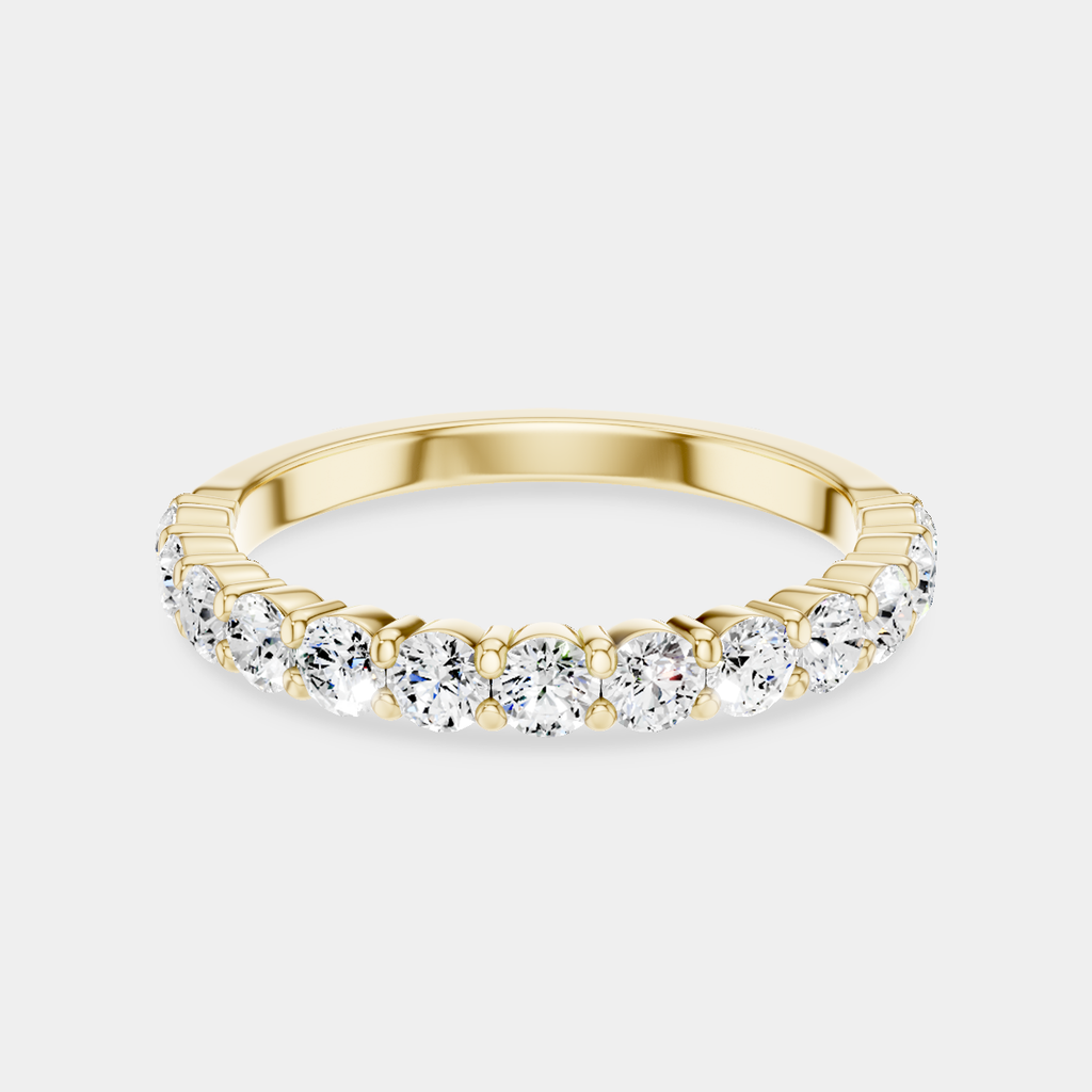 Paddington 2.4mm round brilliant half set wedding band in 18ct yellow gold