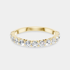 Paddington 2.4mm round brilliant half set wedding band in 18ct yellow gold
