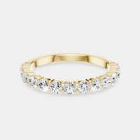Paddington 2.4mm round brilliant half set wedding band in 18ct yellow gold