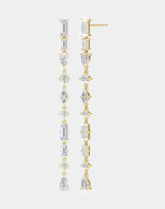 Tribeca mixed shape statement drop earrings in 18ct yellow gold