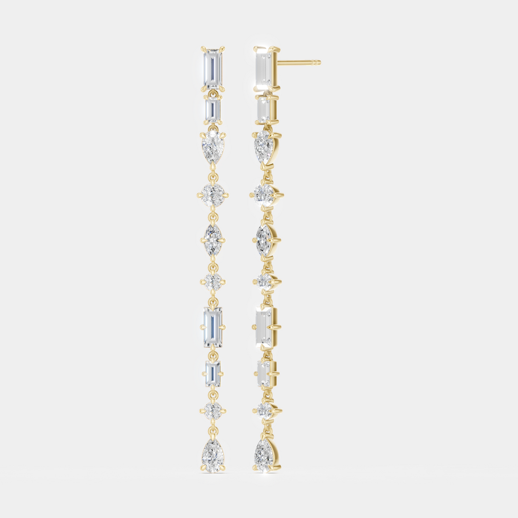Tribeca mixed shape statement drop earrings in 18ct yellow gold