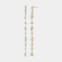 Tribeca mixed shape statement drop earrings in 18ct yellow gold