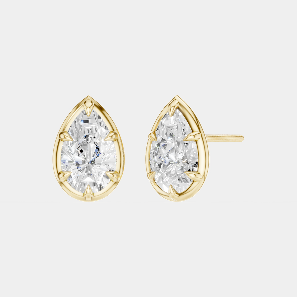Moncur 1.5ct pear cut diamond studs in 18ct yellow gold