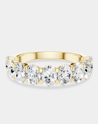 Cler 0.20ct oval half eternity band in 18ct yellow gold