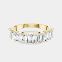 Soho 0.20ct emerald cut half eternity band in 18ct yellow gold