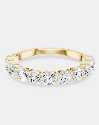 Paddington 3mm round brilliant half set wedding band in 18ct yellow gold