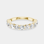 Paddington 3mm round brilliant half set wedding band in 18ct yellow gold