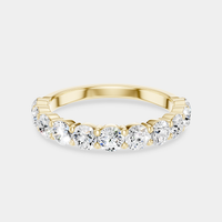 Paddington 3mm round brilliant half set wedding band in 18ct yellow gold