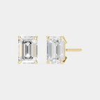Clark 2ct emerald cut diamond studs in 18ct yellow gold