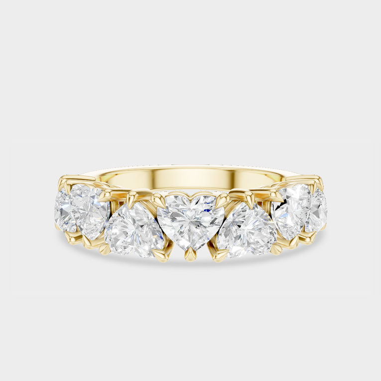Melrose 0.30ct heart shape half eternity band in 18ct yellow gold