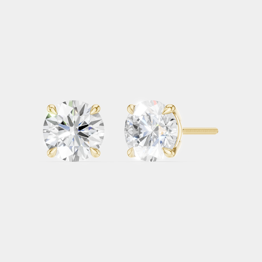 Rowan 2ct round brilliant cut diamond studs in 18ct yellow gold