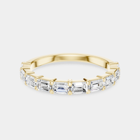 James 0.10ct Emerald Cut East-West Half Set Wedding Band 18ct yellow gold