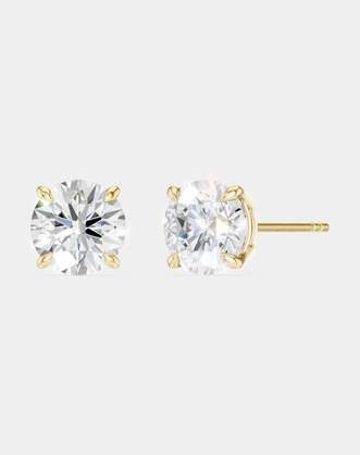 Dean 1ct round brilliant cut diamond studs in 18ct yellow gold