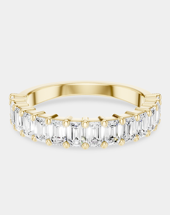 Vista 0.10ct Emerald Cut North-South Half Set Wedding Band 18ct yellow gold
