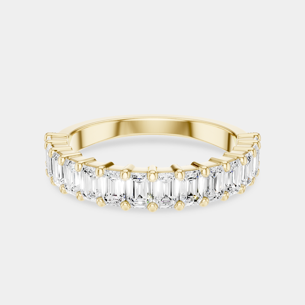 Vista 0.10ct Emerald Cut North-South Half Set Wedding Band 18ct yellow gold