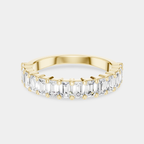 Vista 0.10ct Emerald Cut North-South Half Set Wedding Band 18ct yellow gold