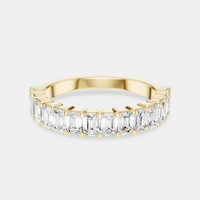 Vista 0.10ct Emerald Cut North-South Half Set Wedding Band 18ct yellow gold