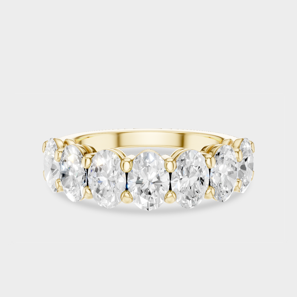 Cler 0.30ct oval half eternity band in 18ct yellow gold
