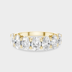 Cler 0.30ct oval half eternity band in 18ct yellow gold