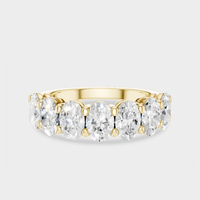 Cler 0.30ct oval half eternity band in 18ct yellow gold