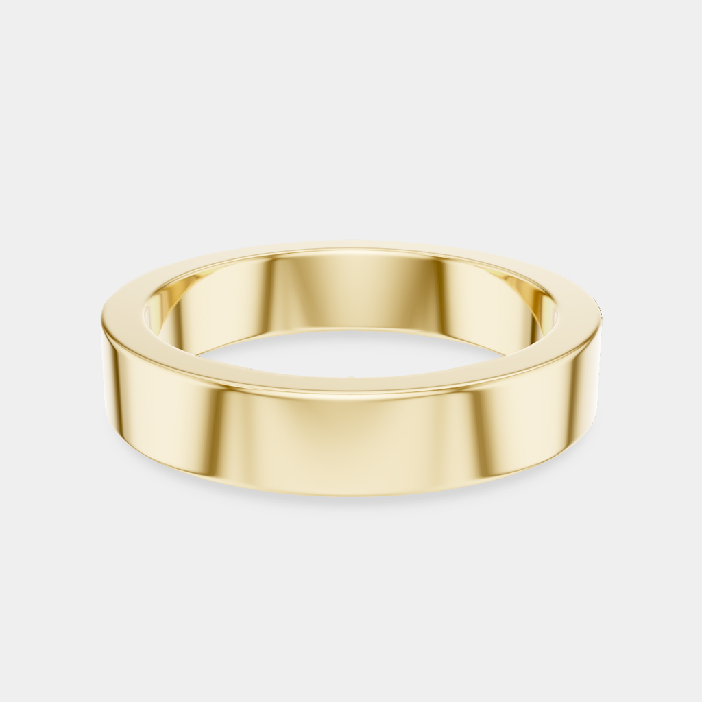 Rivoli 4mm classic plain wedding band in 18ct yellow gold