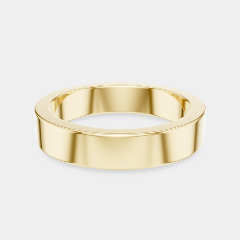 Rivoli 4mm classic plain wedding band in 18ct yellow gold