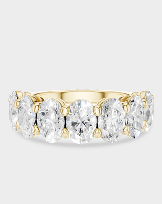 Cler 0.50ct oval half eternity band in 18ct yellow gold