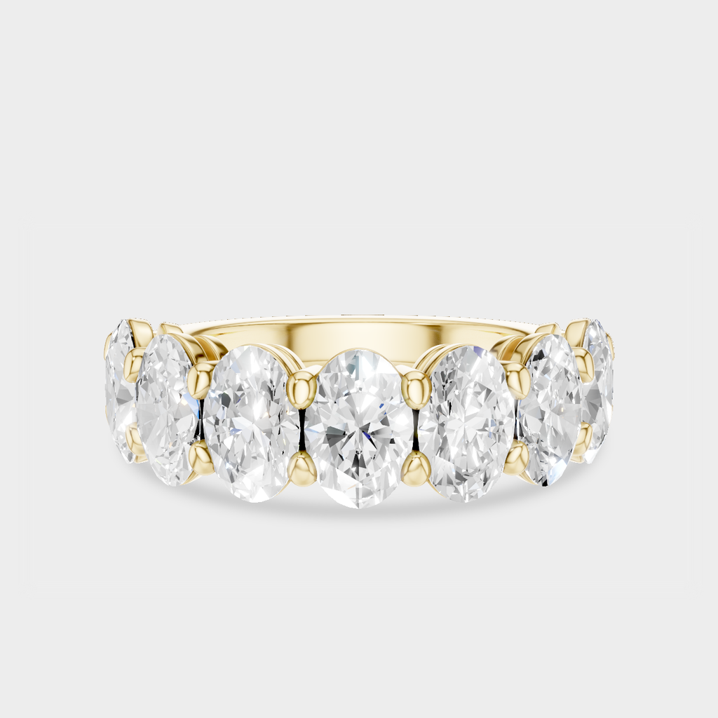 Cler 0.50ct oval half eternity band in 18ct yellow gold