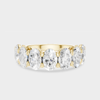 Cler 0.50ct oval half eternity band in 18ct yellow gold