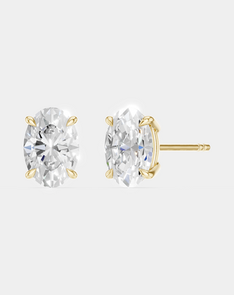 Madison 1ct oval cut diamond studs in 18ct yellow gold