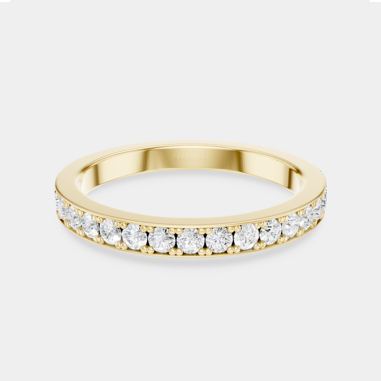 Lennox 1.8mm Round Brilliant Grain Set Half Set Wedding Band