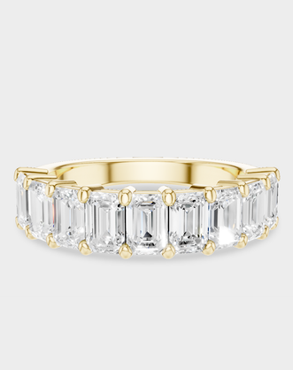 Soho 0.30ct emerald cut half eternity band in 18ct yellow gold
