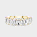 Soho 0.30ct emerald cut half eternity band in 18ct yellow gold