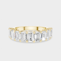 Soho 0.30ct emerald cut half eternity band in 18ct yellow gold