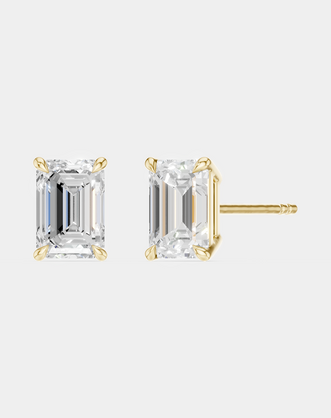 Chelsea 1ct emerald cut diamond studs in 18ct yellow gold