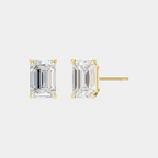 Chelsea 1ct emerald cut diamond studs in 18ct yellow gold