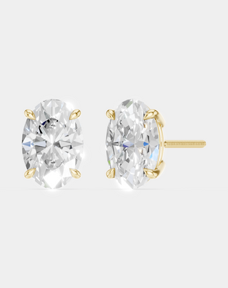Laurel 2ct oval cut diamond studs in 18ct yellow gold 
