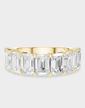 Soho 0.50ct emerald cut half eternity band in 18ct yellow gold