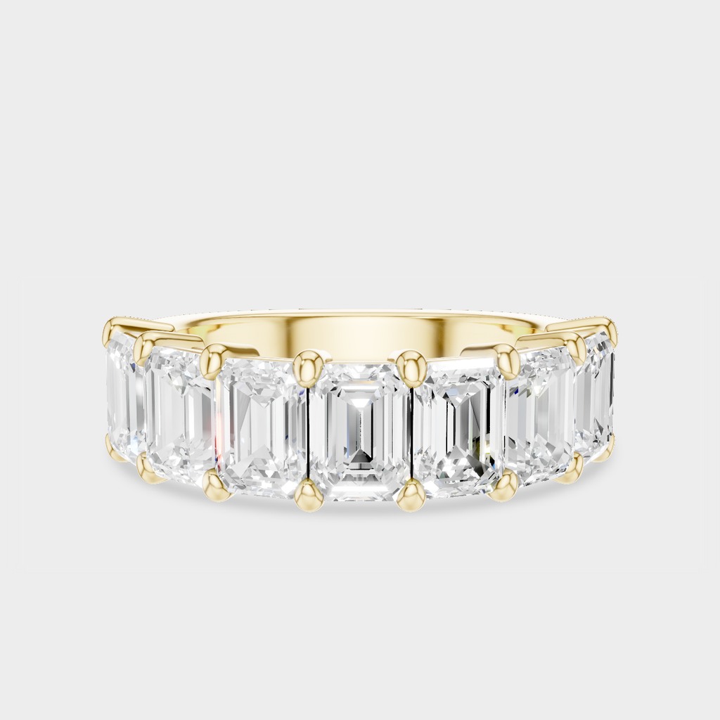 Soho 0.50ct emerald cut half eternity band in 18ct yellow gold