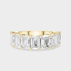 Soho 0.50ct emerald cut half eternity band in 18ct yellow gold