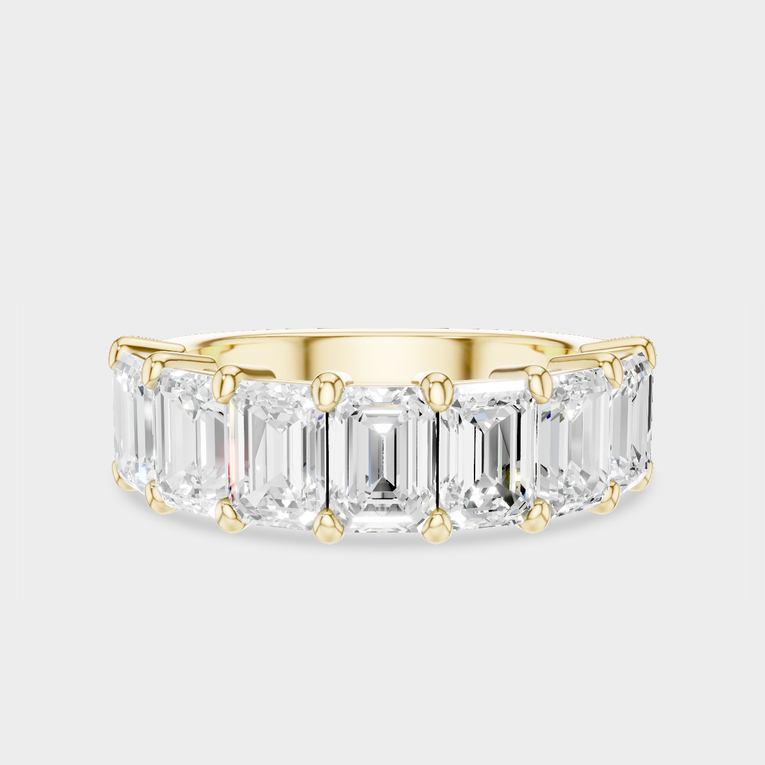 Soho 0.50ct emerald cut half eternity band in 18ct yellow gold