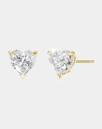 Kensington 1ct heart shape diamond studs in 18ct yellow gold