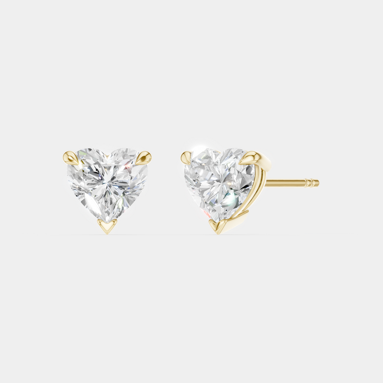 Kensington 1ct heart shape diamond studs in 18ct yellow gold