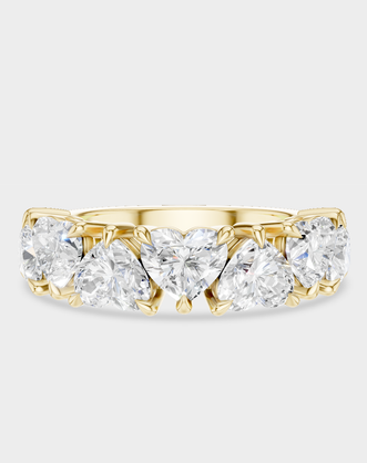 Melrose 0.50ct heart shape half eternity band in 18ct yellow gold