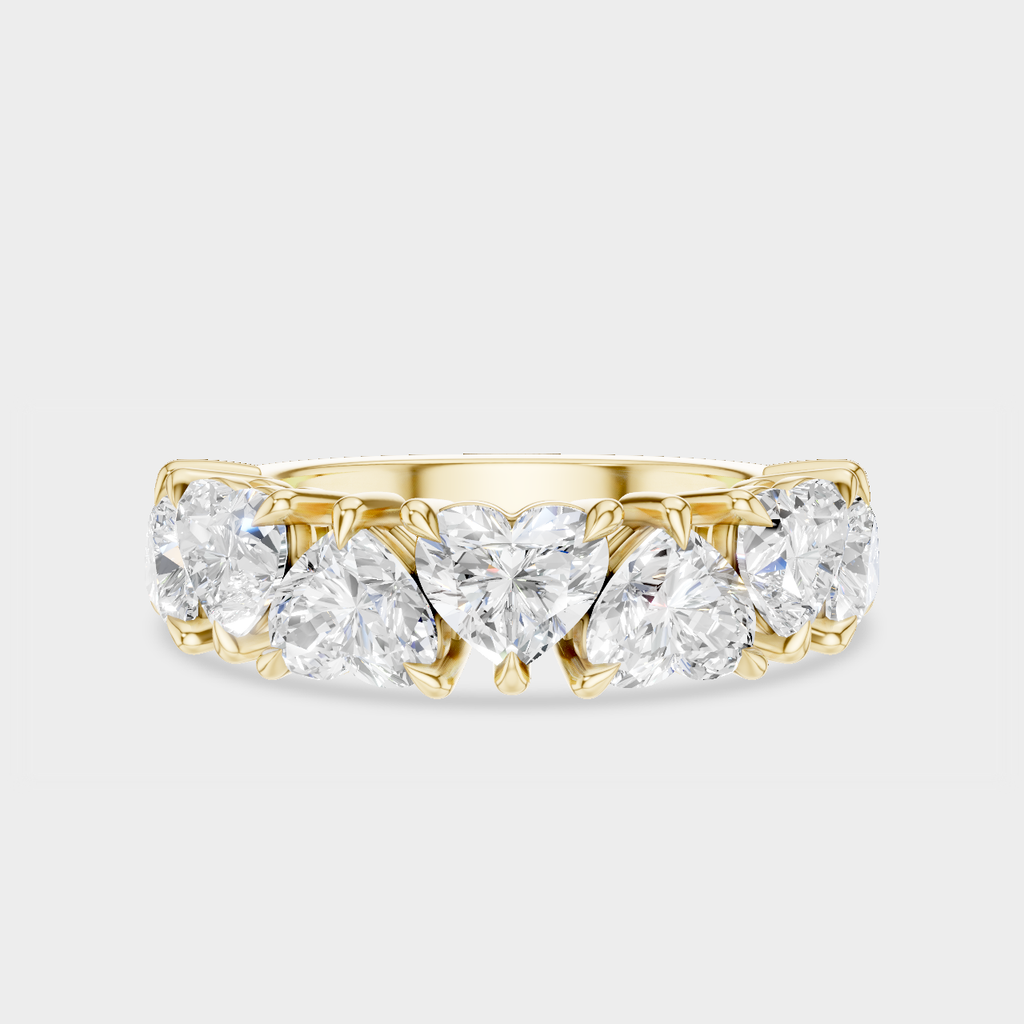 Melrose 0.50ct heart shape half eternity band in 18ct yellow gold