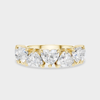 Melrose 0.50ct heart shape half eternity band in 18ct yellow gold