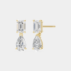 Madame 0.50ct emerald pear cut drop earrings in 18ct yellow gold