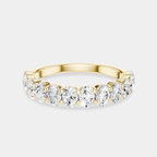 Surry 0.10ct oval North-South half set wedding band in 18ct yellow gold